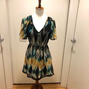 Flowy sleeve multi color dress